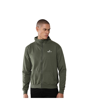 Greys & Blues Unisex Rocky Hoodie with Zip - Olive Green